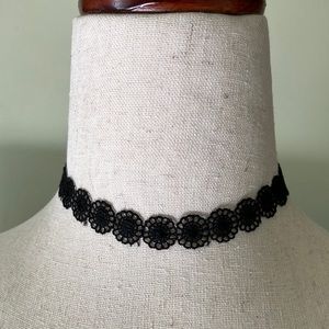 Cute Black Flower Lace Choker